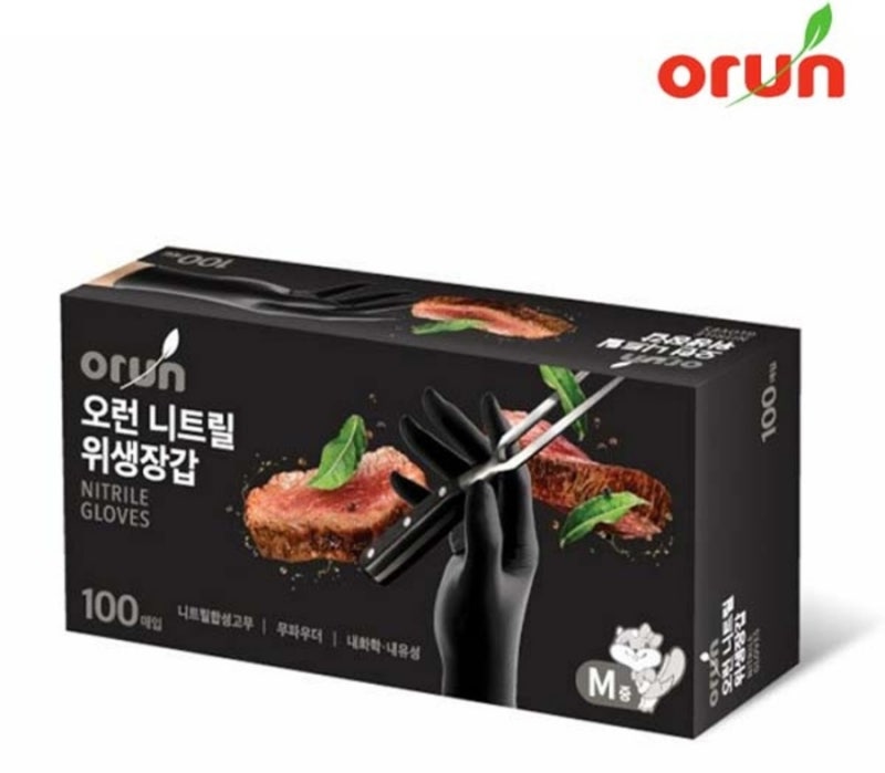 오런 니트릴 위생장갑 100매 라텍스