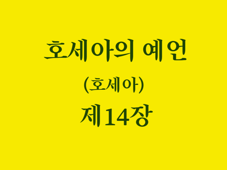 호세아의 예언(호세아) 14장