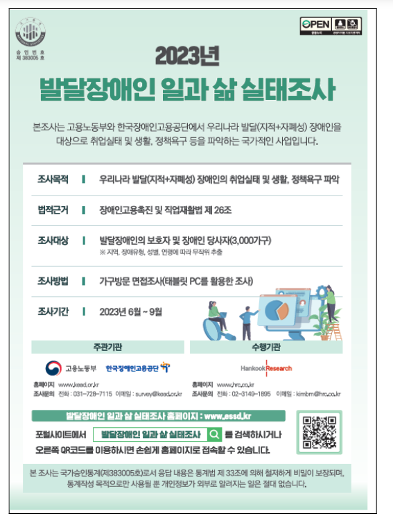 한국장애인고용공단, 발달장애인 일과 삶 실태조사 실시 한국장애인고용공단, 발달장애인 일과 삶 실태조사 실시