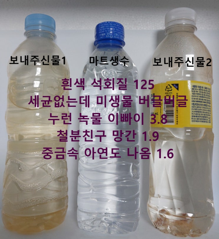 지하수수질검사 중금속오염 녹물외, 경기 안성, 지하수 수질검사 녹물,아연 정수해 보아요