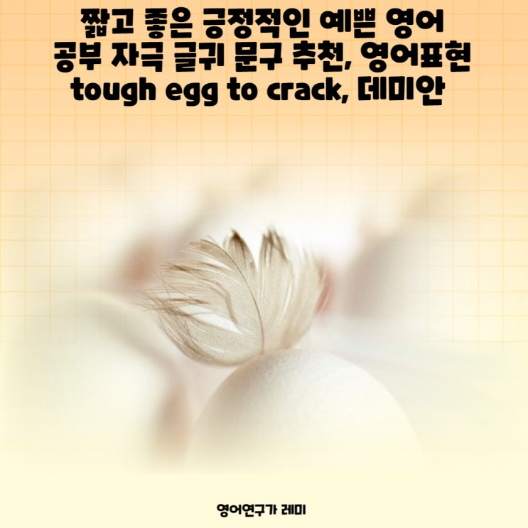 예쁜 짧은 좋은 귀여운 영어 단어 문장 명언 문구 글귀 tough egg to crack, 데미안