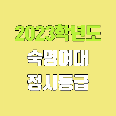 2023 숙명여대 정시등급 (예비번호, 숙명여자대학교)