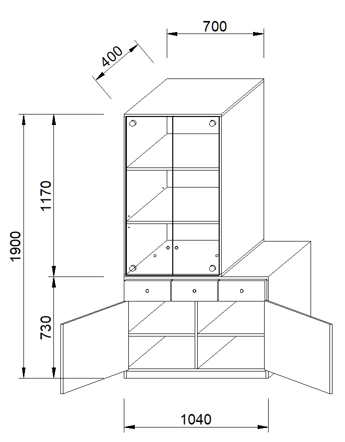Display Cupboard _ Drawer-type Cabinet 장식장 + 서랍형 수납장
