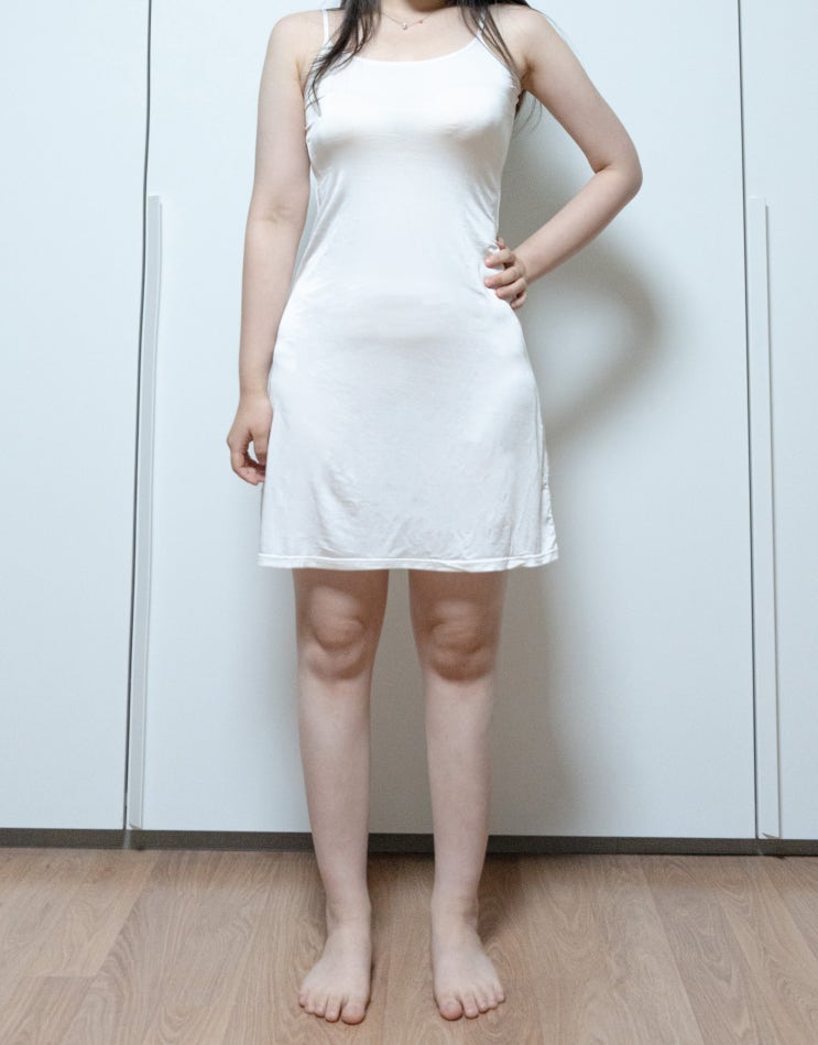  시원한 여름 이너원피스 추천_ 마른파이브 하늘 인견 롱슬립 솔직 후기 (ft.착용사진)