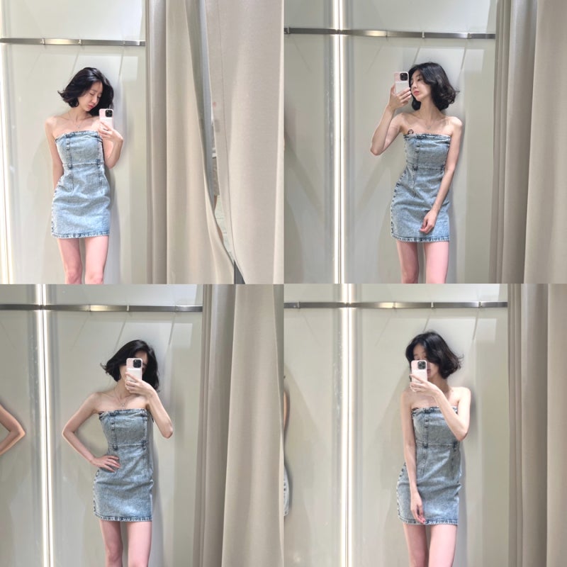 자라 튜브탑 데님 원피스 후기 바캉스 휴양지 호캉스 여름 원피스로 딱