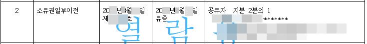 유증등기 자기지분만 치기