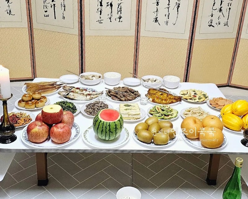 혼자서 차린 제사 상차림/간단한 제사상 차림 기제사 상차림 제사상 차리는법 방향(f.제사 상차림음식 제사상 위치&제사상지내는법 ...
