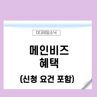  메인비즈 신청 혜택 요건