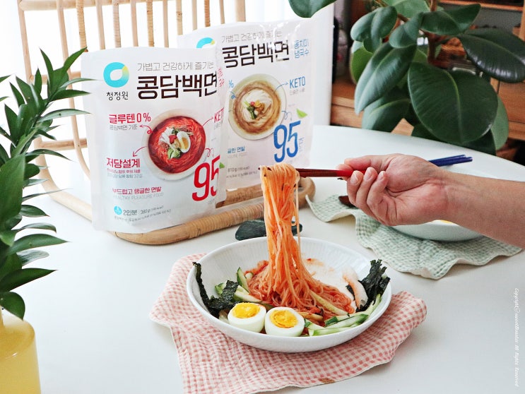  여름별미 야식메뉴 추천 청정원 콩담백면 비빔국수, 동치미냉국수