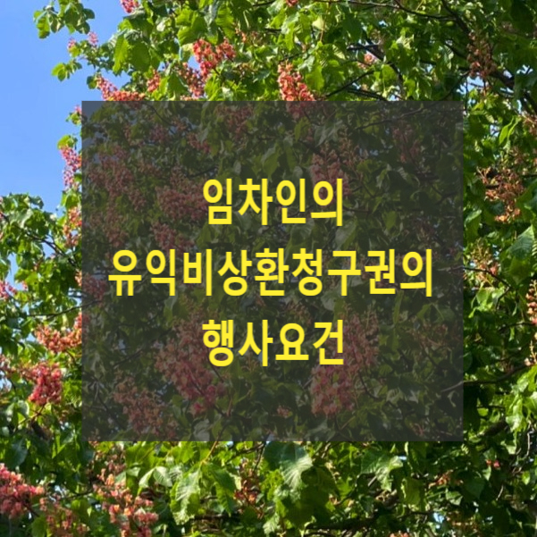  임차인의 유익비상환청구권의 행사요건