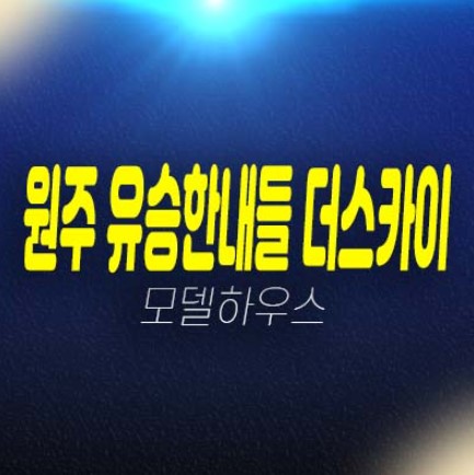 원주 혁신도시 유승한내들 더스카이 2블록 반곡동 미분양아파트 줍줍 중대형 37평,45평 분양가 잔여세대 모델하우스 투자자,실거주 문의