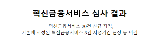 혁신금융서비스 심사 결과_금융위원회 혁신금융서비스 심사 결과_금융위원회