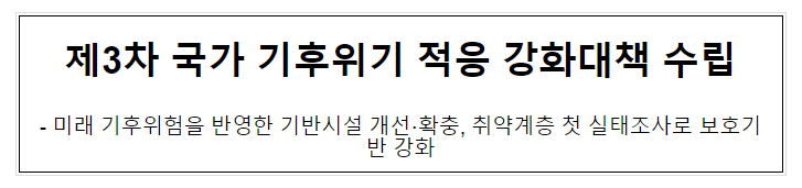제3차 국가 기후위기 적응 강화대책 수립_환경부 제3차 국가 기후위기 적응 강화대책 수립_환경부