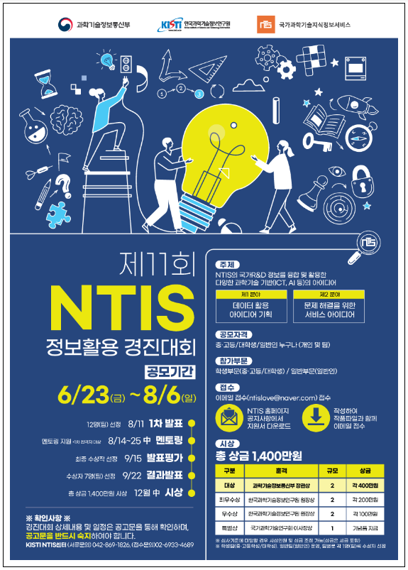 국민과 소통하는 국가과학기술지식정보서비스(NTIS), 연구개발(R&D)에 기반한 아이디어 발굴 국민과 소통하는 국가과학기술지식정보서비스(NTIS), 연구개발(R&D)에 기반한 아이디어 발굴