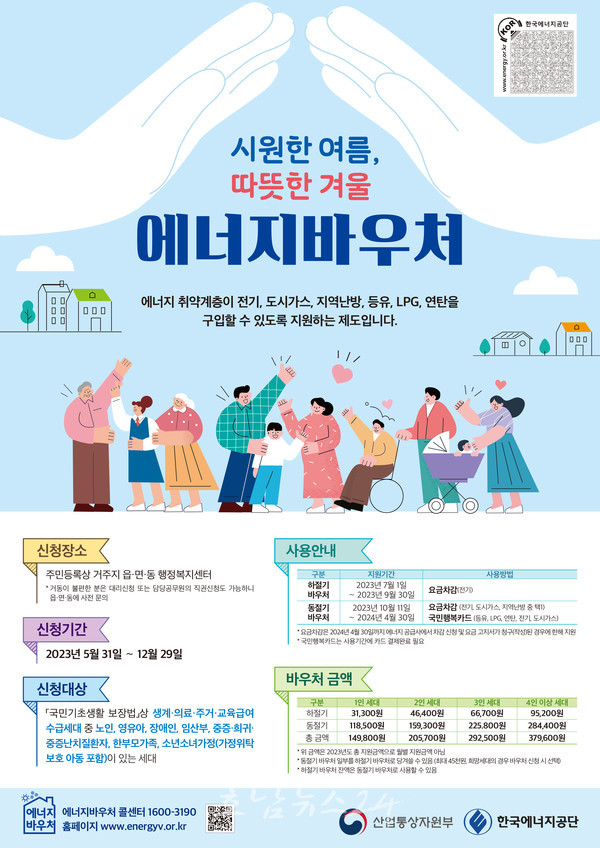  전남도, 올해 12월 말까지 에너지바우처 지원 신청하세요