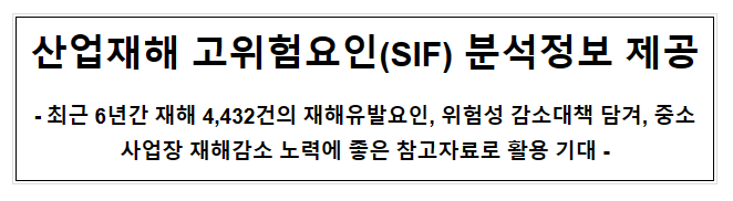 산업재해 고위험요인(SIF) 분석정보 제공_고용노동부 산업재해 고위험요인(SIF) 분석정보 제공_고용노동부