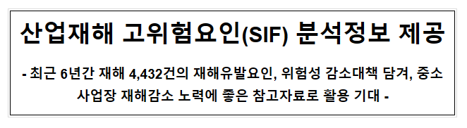 산업재해 고위험요인(SIF) 분석정보 제공_고용노동부