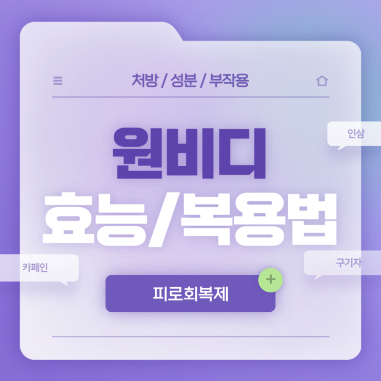  피로회복제 : 원비디 효능 및 복용법 【#인삼 #구기자 #피리독신염산염 #리보플라빈 #니코틴산아미드 #판토텐산 #카페인 #원비디액】