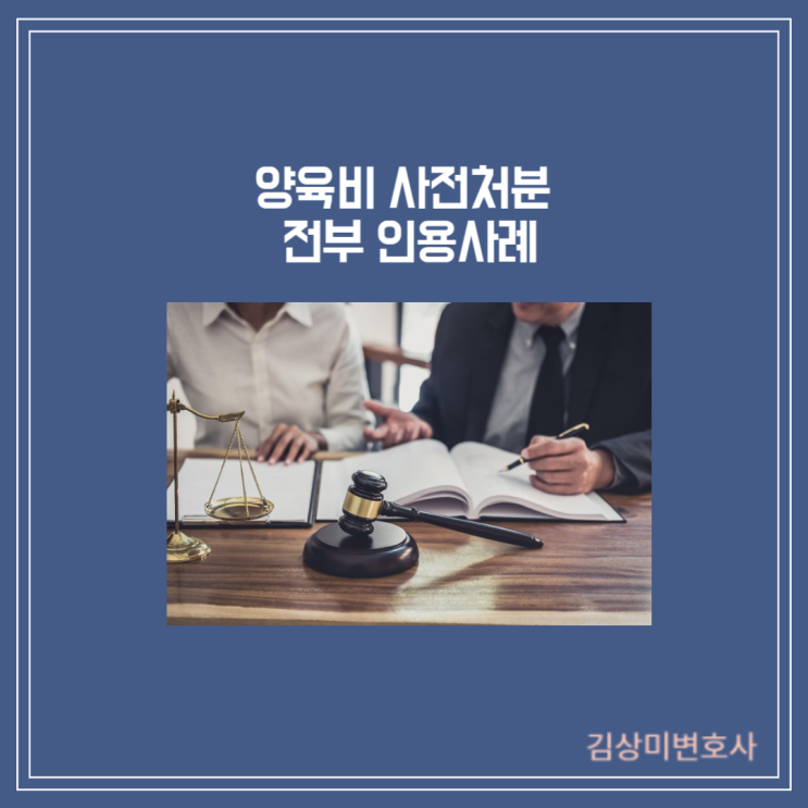  [부산/울산/경남 이혼 변호사] 양육비 사전처분 인용(매월 합계200만원)사례