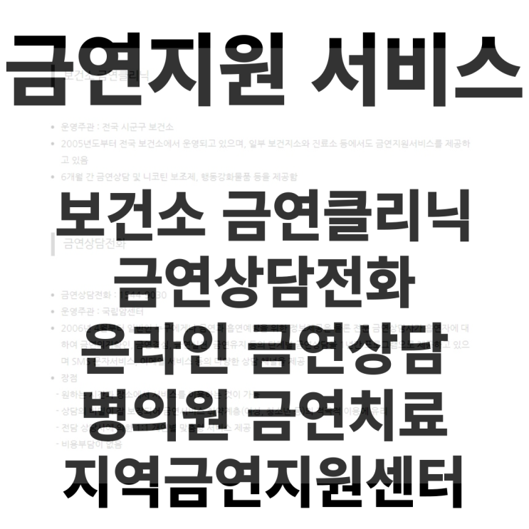  우리나라 금연지원 서비스