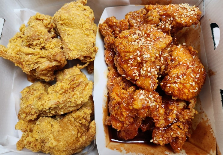  창원 중앙동 치킨 갓튀긴후라이드 반송중앙점