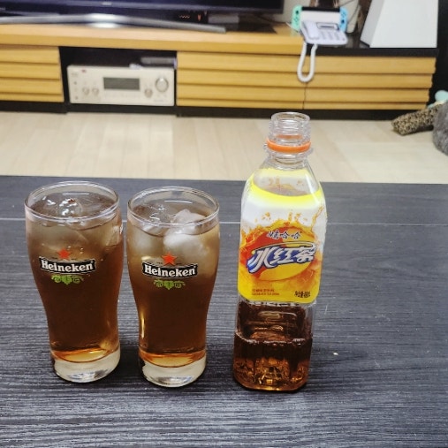  양꼬치집 서비스 캉스푸 와하하 빙홍차 맛 칼로리 (편의점 풀무원 돌얼음)
