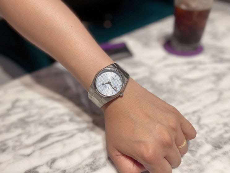  [ 남자시계 / 오토매틱 ]  입문용으로 좋은 가성비시계 티쏘 티얄오크 TISSOT PRX  아이스 블루 언박싱