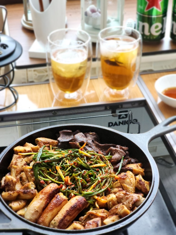  캠핑밀키트 아빠식당 소 부산물 소곱창 소막창 곱창밀키트 캠핑 술안주
