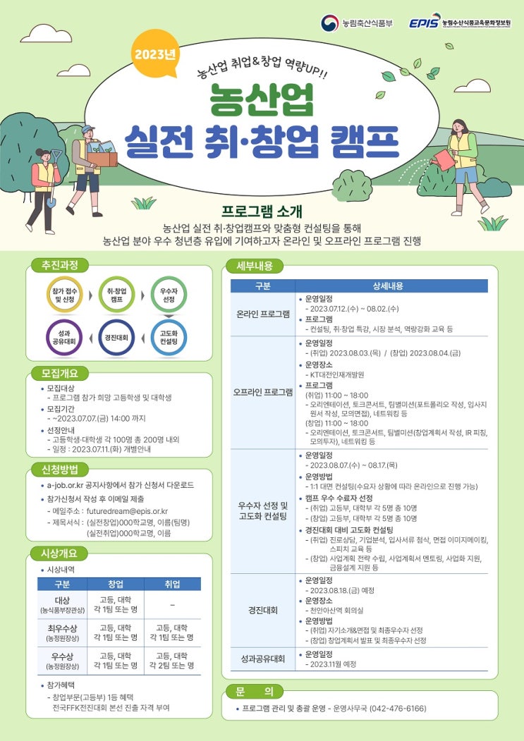 [대학생 대외활동] 2023년 농산업 실전 취·창업 캠프