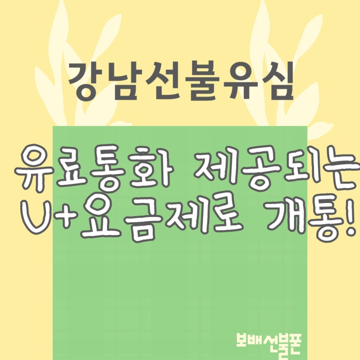 강남선불유심 유료통화제공되는 U+요금제로 개통 강남선불유심 유료통화제공되는 U+요금제로 개통