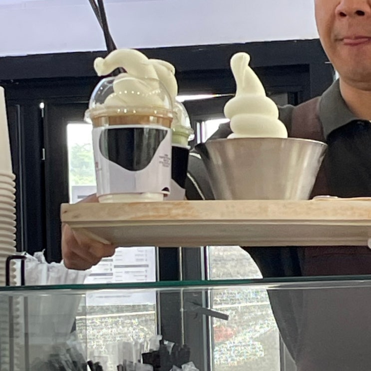 왕산해수욕장 카페 빙수 우유 아이스크림이 듬뿍 올라간 범산목장