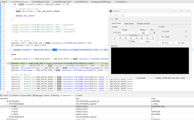  STM32F4 HAL_CAN_GetRxMessage Code분석