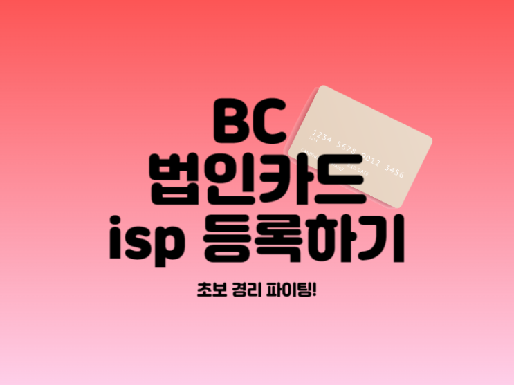  BC 법인 카드 isp 등록하기