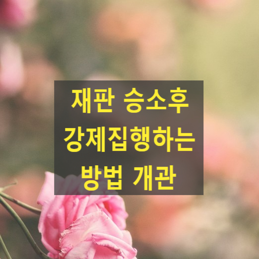  돈을 받기 위해 재판 승소후 강제집행하는 방법 개관(경매, 압류, 추심, 전부, 빨간딱지)
