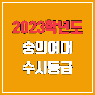 2023 숭의여대 수시등급 (예비번호, 숭의여자대학교)
