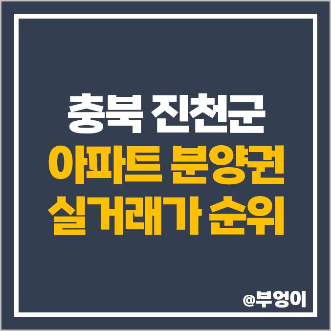 충북 진천군 아파트 분양권 매매 가격 순위 : 이편한세상 진천로얄하임, 금호어울림 센트럴파크