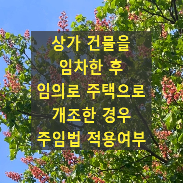  상가 건물을 임차한 후 임의로 주택으로 개조한 경우 주택임대차보호법 적용여부