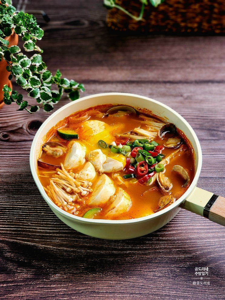  간단 순두부 찌개요리 다담양념 다담 순두부찌개 끓이는 법