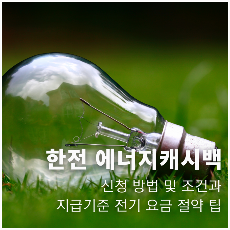  한전 에너지캐시백 신청 방법 및 조건과 지급기준 전기요금 절약 팁