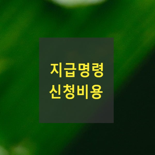  지급명령 신청비용(인지액, 송달료)