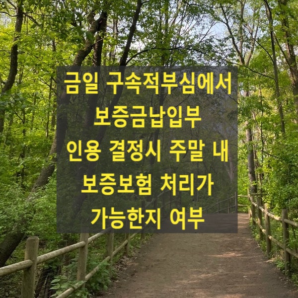  금일 구속적부심에서 보증금납입부인용 결정시 주말 내 보증보험 처리가 가능한지 여부