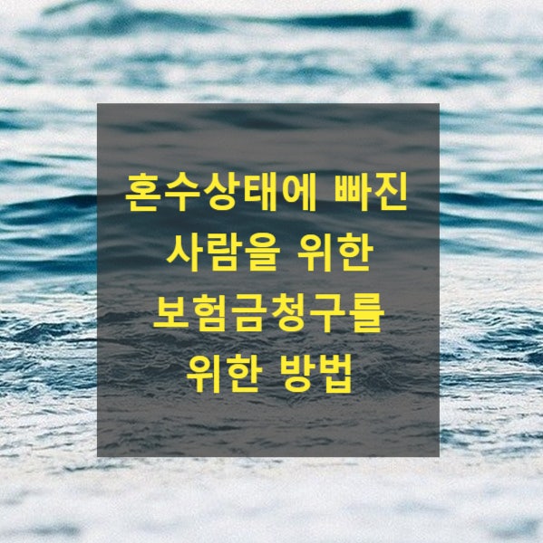  혼수상태에 빠진 사람을 위한 보험금청구를 위한 방법(성년후견신청, 특별대리인선임신청)
