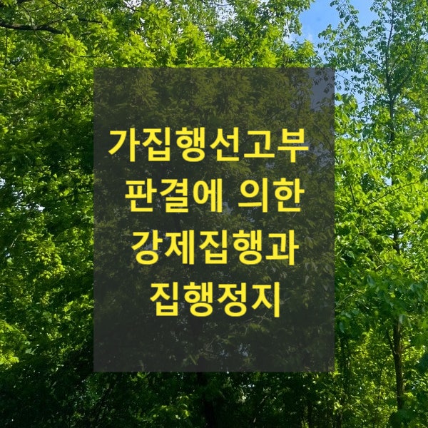  가집행선고부 판결에 의한 강제집행과 집행정지(민사집행법 제232조, 추심 금지결정신청, 과잉압류, 압류취소신청, 가압류이의신청)