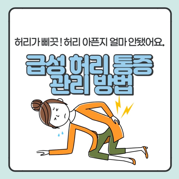  허리 삐끗! 급성 허리 통증 발생 시 어떻게 해야 할까