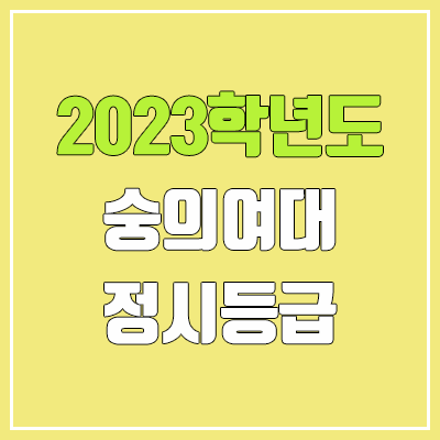 2023 숭의여대 정시등급 (예비번호, 숭의여자대학교)