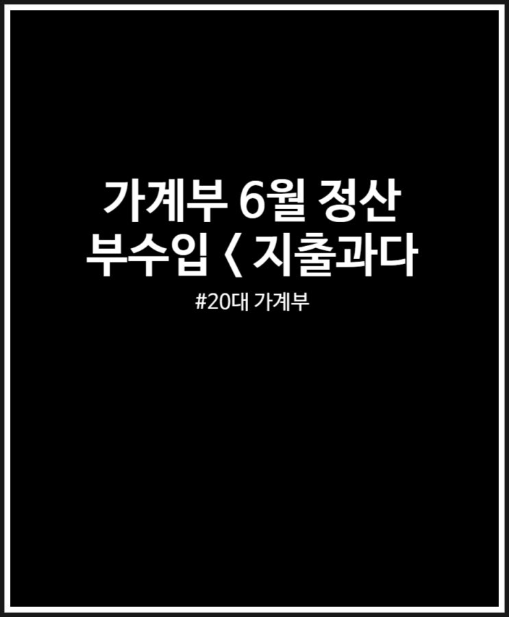 가계부 6월 정리 : 직장인 부수입 &lt; 지출