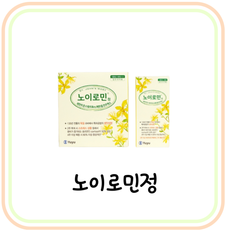  [무기력증 극복] 노이로민정 성분 및 효능 (# 약국 우울증약, 세인트존스워트)