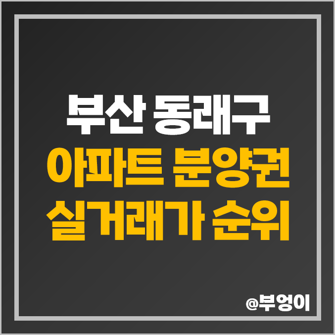 부산 동래구 아파트 분양권 매매 가격 순위 : 레미안 포레스티지, 사직 코오롱 하늘채 2차 리센티아 시세, 더샵 동래