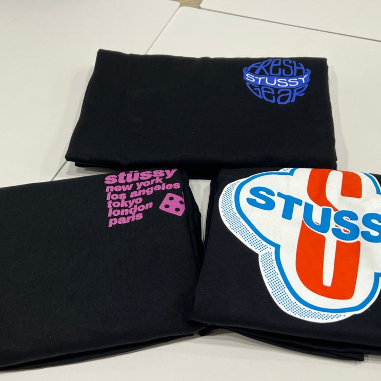 스투시 반팔티 미국 직구 후기 실루엣, 모텔, 프레쉬 기어 티셔츠