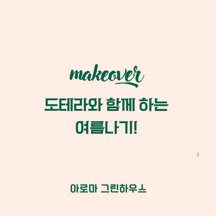  건강한 여름나기! 도테라와 함께 하는 '메이크오버(makeover)' 알려드려요~